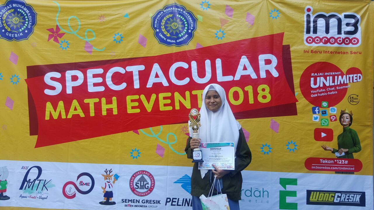Read more about the article Balqies Savina Juara SPECTACULAR MATH EVENT Universitas Muhammadiyah Gresik