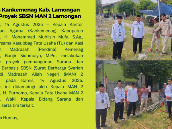 Kepala Kankemenag Tinjau Proyek SBSN MAN 2 Lamongan